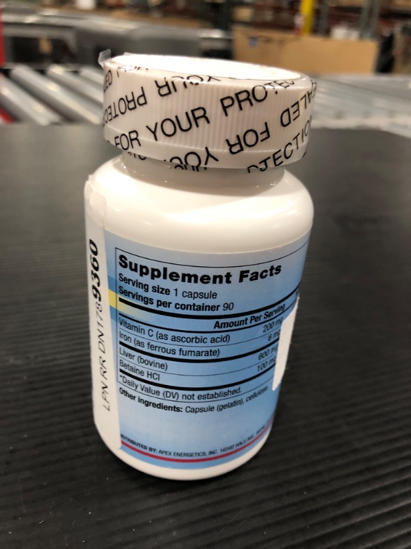 Photo 1 of Apex Energetics HemeVite 6mg 90ct (K-26) Supports Hemoglobin Synthesis by Providing 6 mg of Ferrous bisglycinate chelate (Iron) Source of Iron, with 139% DV per Serving (6mg)
EXP: 10/2023