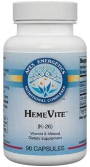 Photo 1 of Apex Energetics HemeVite 6mg 90ct (K-26) Supports Hemoglobin Synthesis by Providing 6 mg of Ferrous bisglycinate chelate (Iron) Source of Iron, with 139% DV per Serving (6mg)
EXP: 10/2023