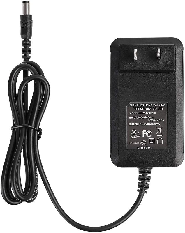 Photo 1 of 12V 2A Power Adapter Supply SUPERNIGHT AC 100-240V to DC Power Supply DC Jack 5.5x2.1mm for Led Light Strips, String Lights, Router, CCTV Camera Security System
