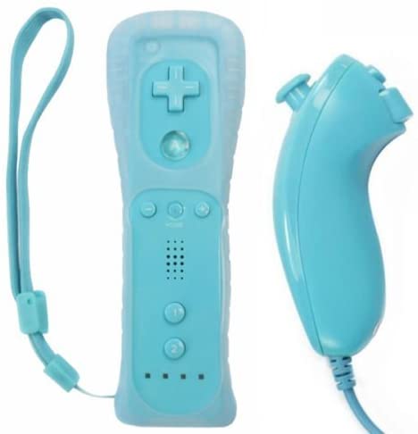 Photo 1 of Remote Controller for Wii,Yudeg Wii Remote and Nunchuck Controllers with Silicon Case for Wii and Wii U?not Motion Plus? (Blue)
