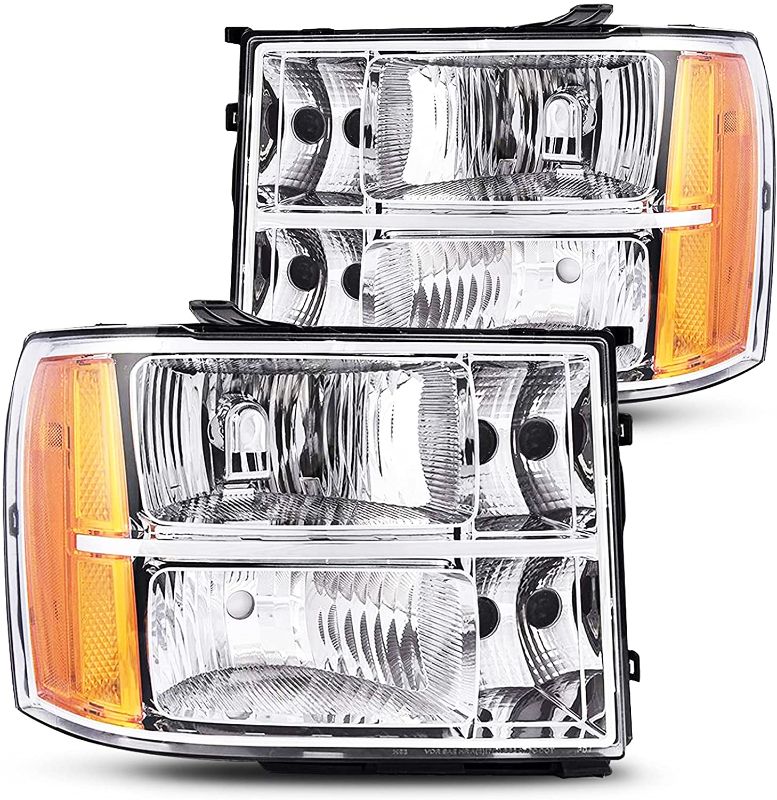 Photo 1 of 2007-2014 Sierra Headlight Assembly by ADCARLIGHTS - Headlights for 07-13 GMC Sierra 1500/07-14 GMC Sierra 2500HD 3500HD Headlamp Replacement Left and Right...
