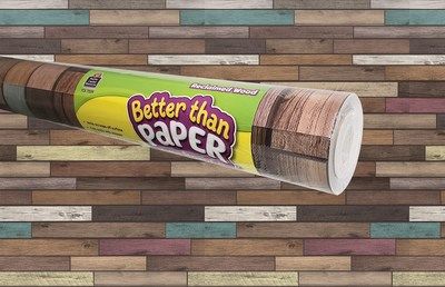 Photo 1 of Better Than Paper Bulletin Board Roll - Reclaimed Wood Shimmer 4ftx12ft 2pck