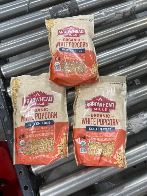 Photo 1 of (3 Pack) Arrowhead Mills Organic White Popcorn, 24 Oz Exp.01/27/22