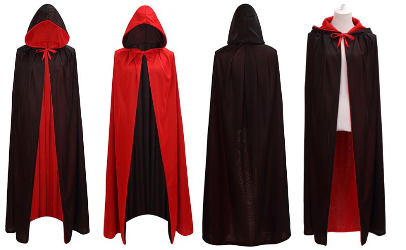 Photo 1 of Vampire Cape Unisex Red Hooded Cape Women Halloween Costumes for Men Vampire
(universal size)