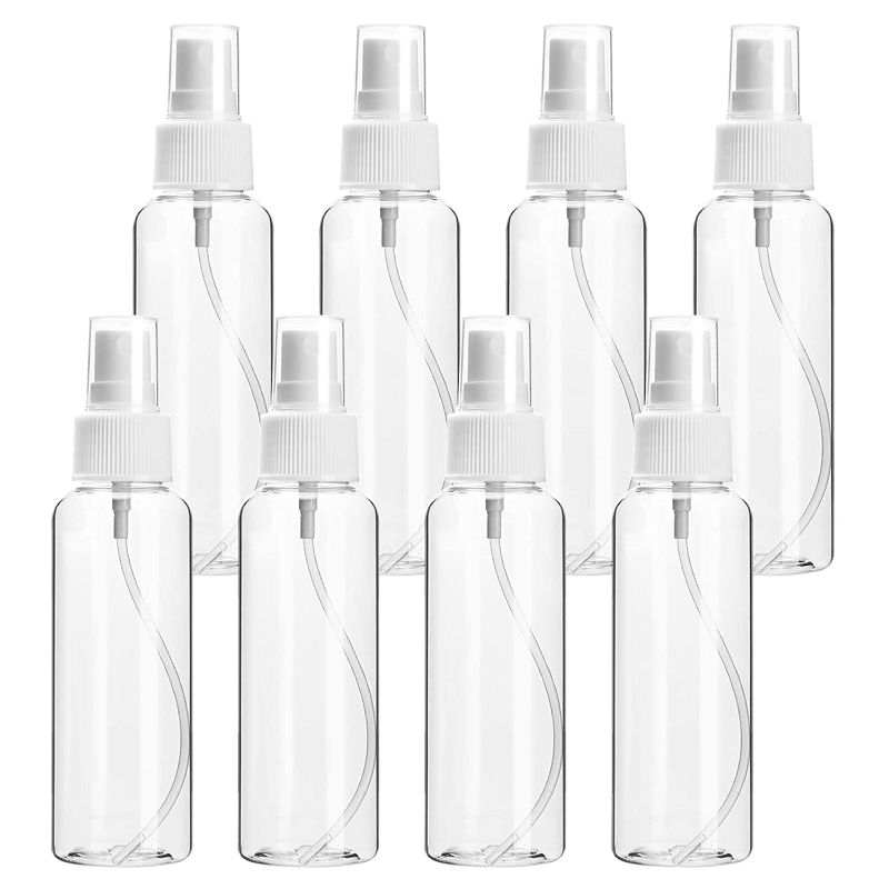 Photo 1 of Clear Spray Bottles, (3.38oz/100ml ) Small Fine Mist Spray Bottle, Mini Travel Spray Bottle Refillable,Empty Atomizer Spray Bottles for Essential Oils,Alcohol, Cleaning(8 Pack)
