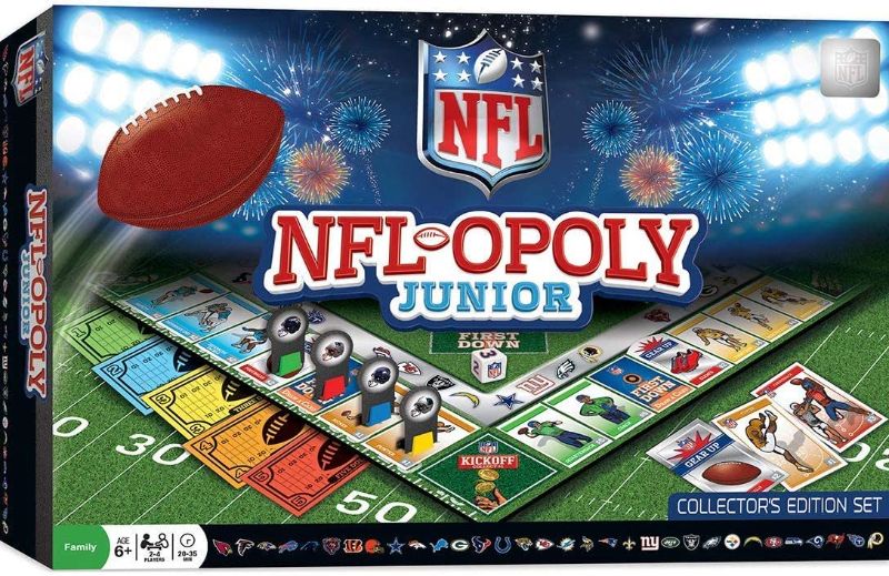 Photo 1 of MasterPieces NFL-Opoly Junior Board Game, Collector's Edition Set, for 2-4 Players, Ages 6+
