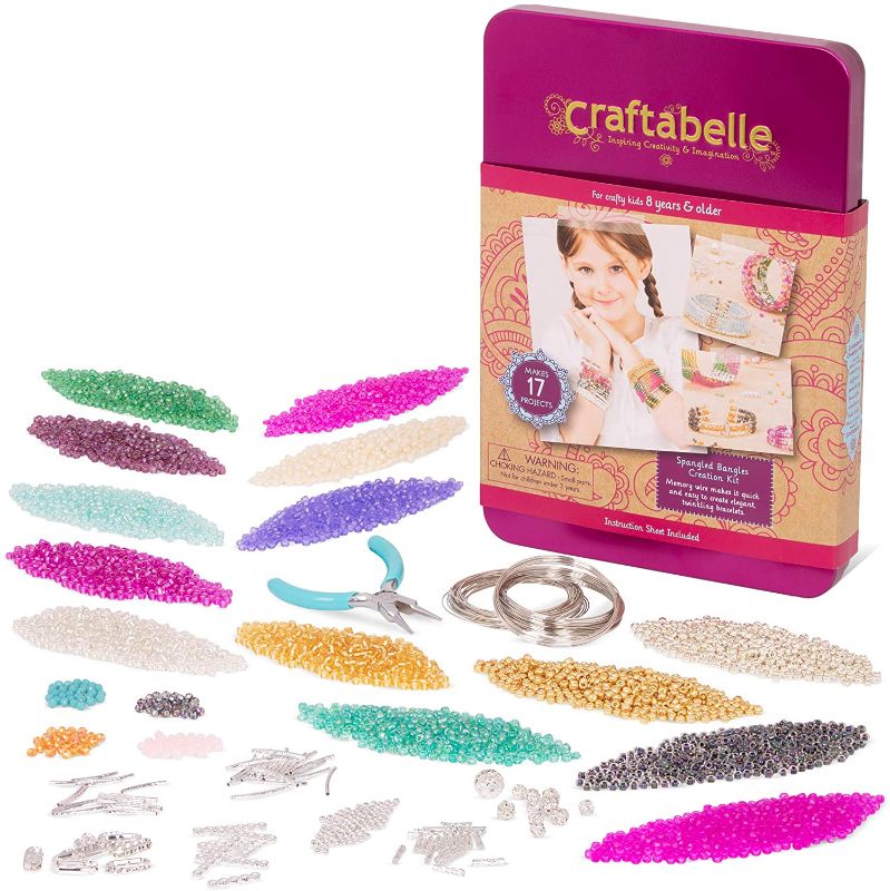 Photo 1 of Craftabelle – Spangled Bangles Creation Kit – Bracelet Making Kit – 366pc Jewelry Set with Memory Wire – DIY Jewelry Kits for Kids Aged 8 Years + 
2 PACK
