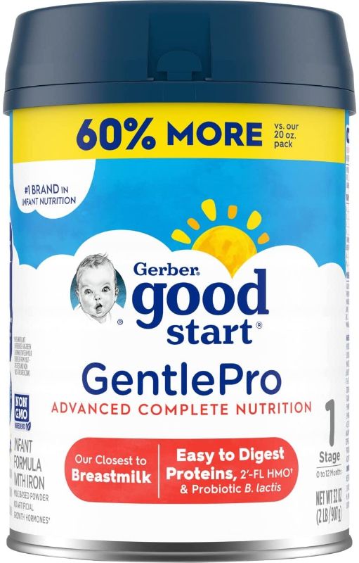 Photo 1 of Gerber Good Start Baby Formula Powder, GentlePro, Stage 1, 32 Ounce
EXPIRES SEP 2022