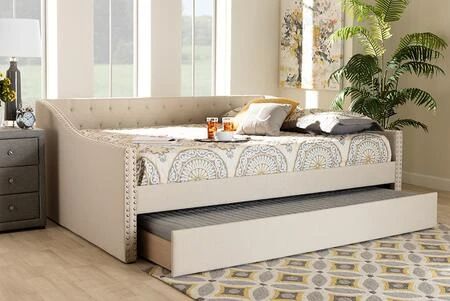Photo 1 of Baxton Studio Haylie Collection CF9046-BEIGE-DAYBED-Q/T Modern and Contemporary Beige Fabric Upholstered Queen Size Daybed with Roll-Out Trundle Bed
BOX 1 