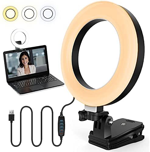 Photo 1 of 6.3" Video Conference Lighting (Dimmable 3200-6500K) with 3 Color Modes & 10 Brightness Levels, Zoom Ring Light for Computer Laptop Video Conferencing/Webcam Lighting/Zoom Meetings/Video Calls
