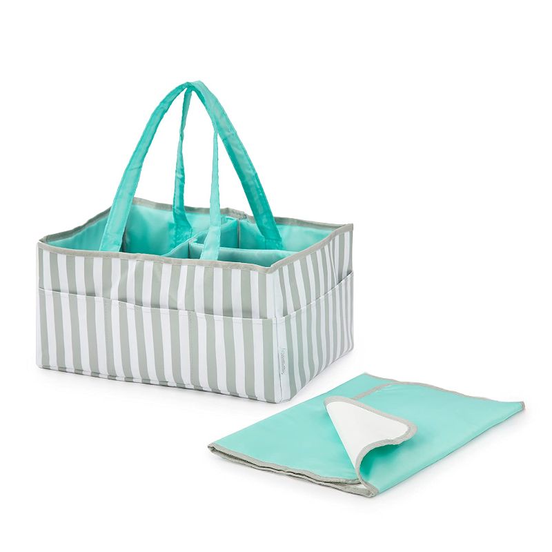 Photo 1 of Stella Mia Diaper Caddy with Changing Pad - Extra-Large Portable Nursery Diaper Stacker - Changing Table Organizer for Baby Essentials - Perfect Baby Shower Gift, Baby Registry Must Have
