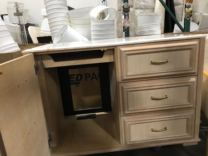 Photo 4 of 4 DRAWER WOODEN DRESSER H33 INCH W47 INCH L25 INCH (DRESSER ONLY)