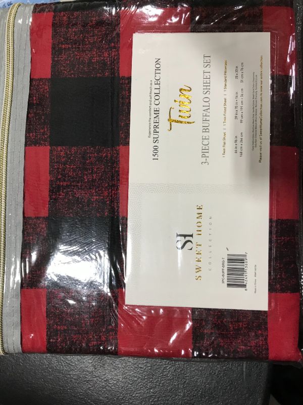 Photo 2 of 1500 Buffalo Plaid Sheet Set, Multicolor, Twin
