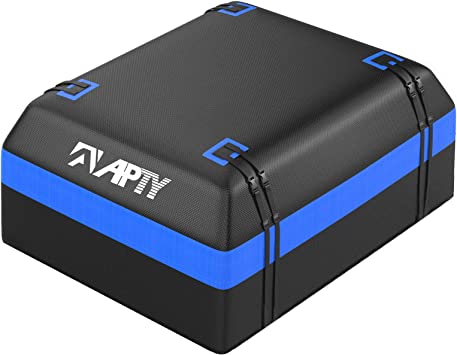 Photo 1 of APTY Car Roof Top Bag Cargo Carrier, 15 Cubic Feet Soft Rooftop Luggage Bag, Premium 750D PVC, Waterproof Zip, with Anti-Slip Mat + Storage Bag, for All Vechicles SUV with/Without Rack, Blue
