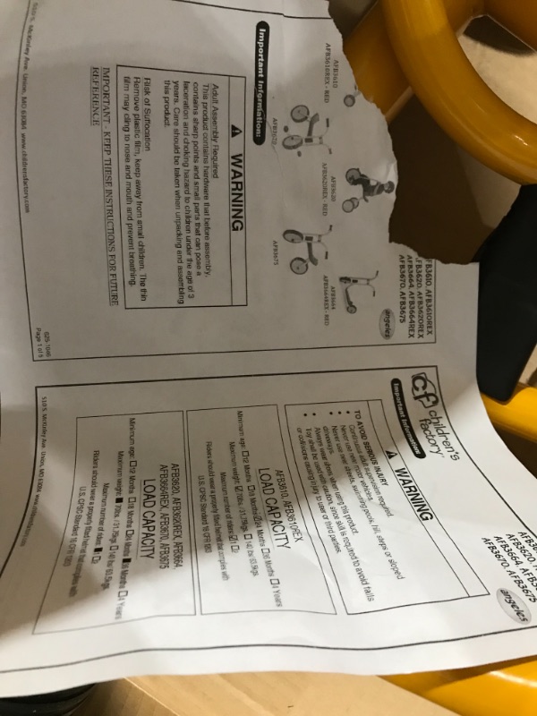 Photo 2 of Angeles MyRider Maxi 3 Wheel Trike, Yellow, AFB3630, Toddler Girls and Boys Tricycle, Kids Outdoor Playground Riding Activity for Daycare or Preschool
