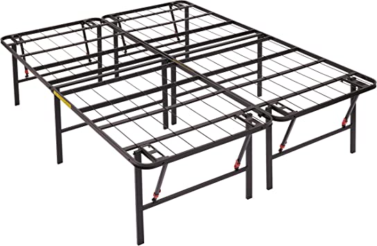 Photo 1 of Amazon Basics Foldable Metal Platform Bed Frame with Tool Free Setup, 18 Inches High, King, Black
