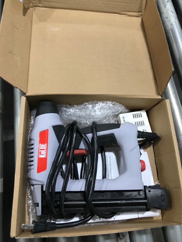 Photo 1 of KeLDE Electric Nail Gun Kit, 120V Power Brad Nailer with Adjustable Power Knob, Includes 1500pc Brad Nails, 15/20/25/30/32mm
