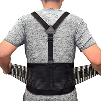Photo 1 of AllyFlex Sports® Back Brace For Lifting Work Y-shape Suspenders Safety Belt With Dual 3D Lumbar Support Relieve Pain, Prevent Injury -- XL/XXL
