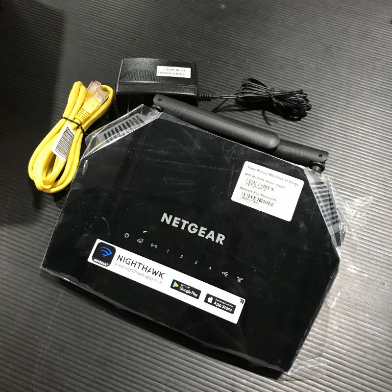 Photo 1 of NETGEAR WiFi Router (R6230) - AC1200 Dual Band Wireless Speed (up to 1200 Mbps) | Up to 1200 sq ft Coverage & 20 Devices | 4 x 1G Ethernet and 1 x 2.0 USB ports
