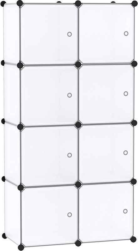 Photo 1 of C&AHOME Cube Storage Organizer with Doors, 8-Cube Shelf, Closet Cabinet, DIY Plastic Modular Bookshelf, Storage Shelves Ideal for Bedroom,Living Room
