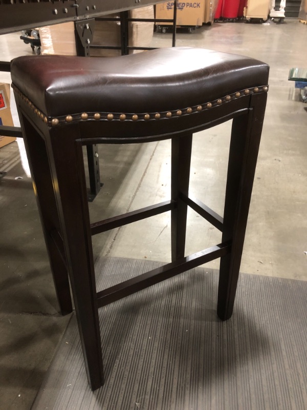 Photo 2 of Avondale 30 in. Brown Backless Bar Stools (Set of 2)