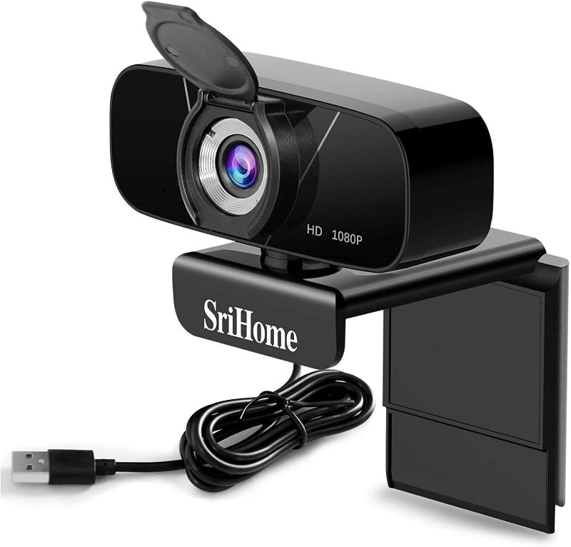 Photo 1 of Srihome SH003 2MP Full HD 1080P Webcam for PC Laptop Desktop, USB Webcam with Microphone for Video Conferencing Video Calls, Compatible with Skype, FaceTime, Hangouts, Plug and Play
