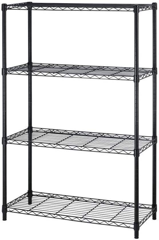 Photo 1 of BestOffice 4 Tier Shelving Unit NSF Metal Large Storage Shelves Heavy Duty Height Adjustable Commercial Grade Steel Utility Layer Shelf Rack Organizer 1000 LBS Capacity -14x36x54 (Black)
