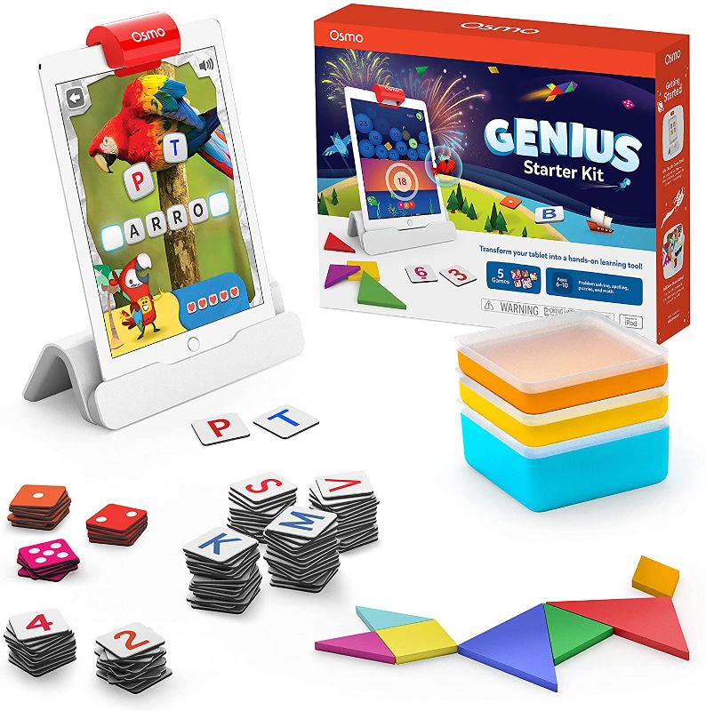 Photo 1 of Osmo - Genius Starter Kit for iPad - 5 Educational Learning Games - Ages 6-10 - Math, Spelling, Creativity & More - STEM Toy (Osmo iPad Base Included)
