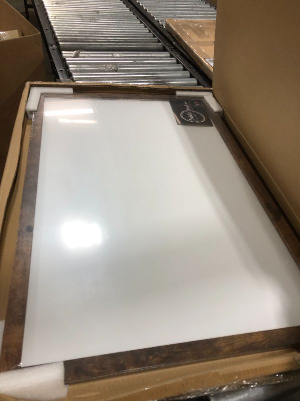 Photo 2 of Loddie Doddie - Erase Board, Dry Erase Board for Wall, Magnetic Board with Built-in Marker Tray, Erase Board for Wall with Rustic Frame, 24 inches x 36 inches
