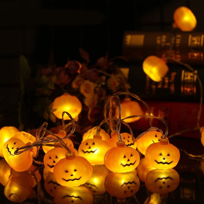 Photo 1 of Brightdeco Thanksgiving Decoration Fall Garland 10 Ft 20 LEDs LED Pumpkin String Lights Décor for Indoor Outdoor Halloween Autumn Harvest Festival Christmas Wedding Party
