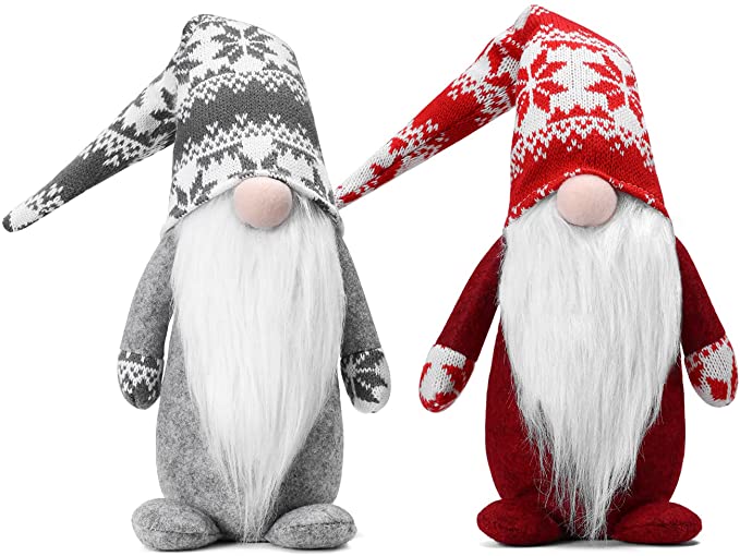 Photo 1 of Imoislab Christmas Gnomes,Holiday Gnomes Decoration Handmade Santa Claus, Thanksgiving Day,Christmas Winter Gnomes Ornament(Grey, Red)
