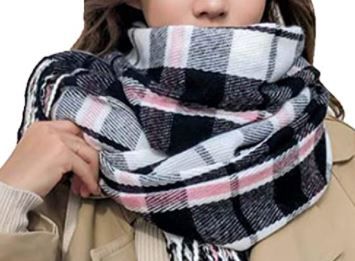 Photo 1 of Wander Agio Women's Fashion Scarves Long Shawl Winter Thick Warm Knit Large Plaid Scarf
