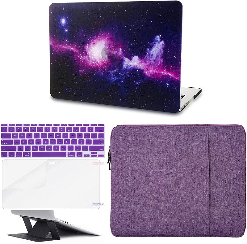 Photo 1 of KECC Compatible with MacBook Pro Retina 13 inch Case 2012-2015 A1502 A1425 Plastic Hard Shell + Keyboard Cover + Sleeve + Screen Protector + Laptop Stand (Purple)
