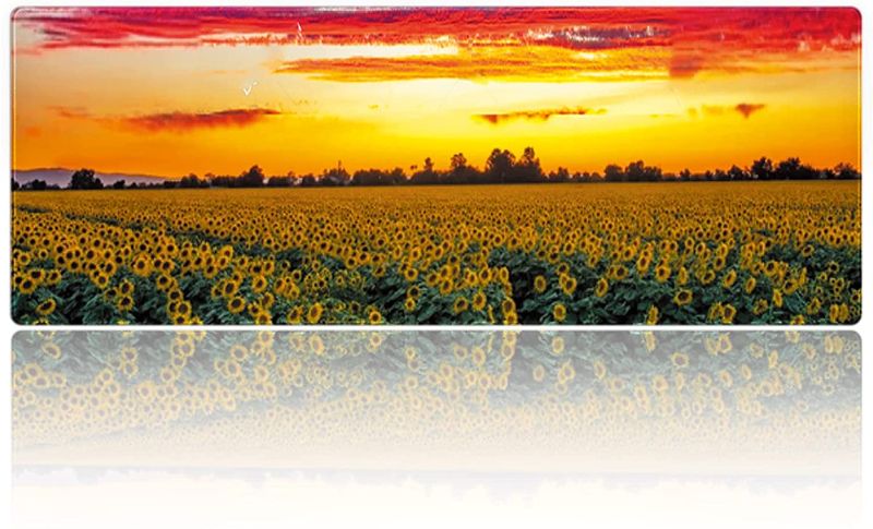 Photo 1 of Meidao Large Mouse Pad XXL Computer Game Mouse Mat Desk Pad Keyboard Mat Big Mouse Pad for Laptop Work & Gaming& Office & Home (31.5×11.8×0.12 inch) Sky Flowers
