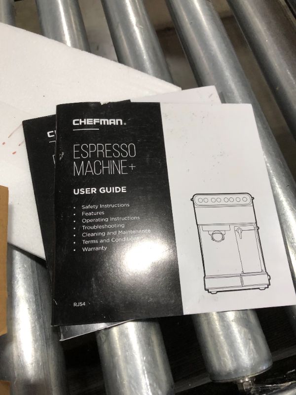 Photo 1 of Chefman 6-in-1 Espresso Machine,Powerful 15-Bar Pump,Brew Single or Double Shot, Built-In Milk Froth for Cappuccino & Latte Coffee, XL 1.8 Liter Water Reservoir, Dishwasher-Safe Parts, Stainless Steel
