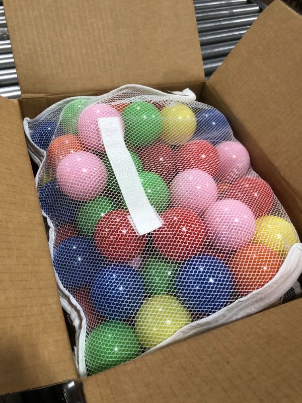 Photo 1 of Click N' Play Ball Pit Balls for Kids, Plastic Refill 2.3 Inch Balls, 50 Pack, 6 Bright Colors, Phthalate and BPA Free, Includes a Reusable Storage Bag with Zipper, Great Gift for Toddlers and Kids
