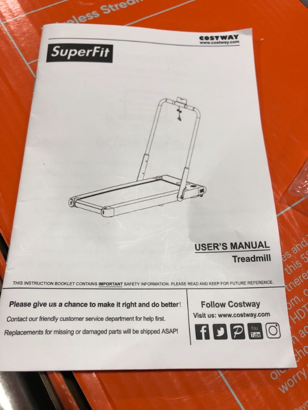 Photo 1 of SuperFit 2.25HP 2 in 1 Folding Treadmill Remote Control 