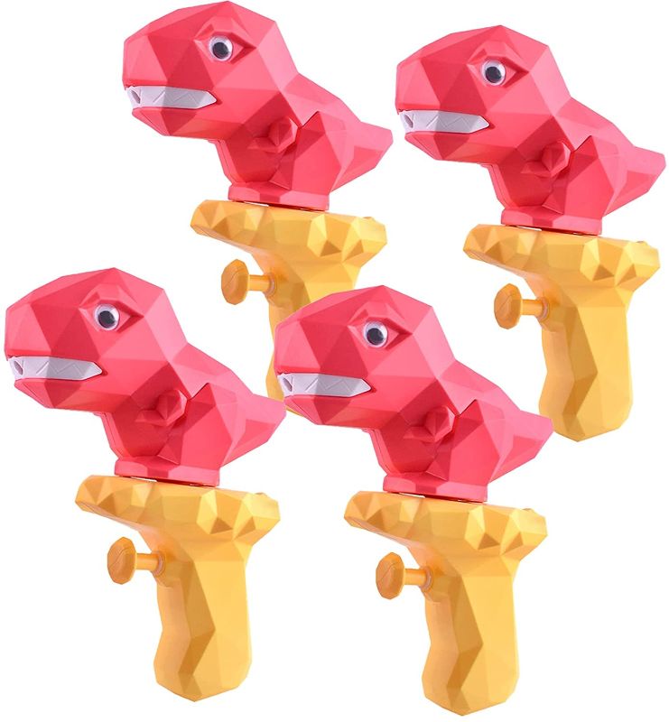 Photo 1 of TICZLOE Water Gun, 4 Pack Water Guns for Kids Dinosaur Squirt Gun 150ml Capacity, Small Water Pistols for Boys and Girls Toddlers in Bath Pool Party Favors Summer Water Toys (Red)
