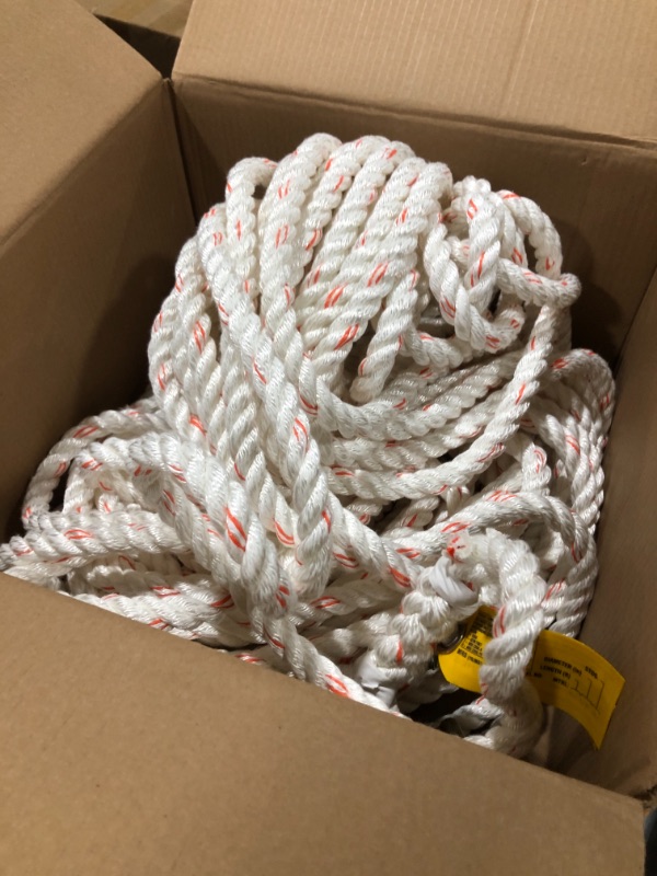 Photo 2 of 3M DBI-SALA 1202879 Dropline Rope, 150' Polyester/Polypropylene Blend 5/8" Diameter Rope with Snap Hook At One End, White