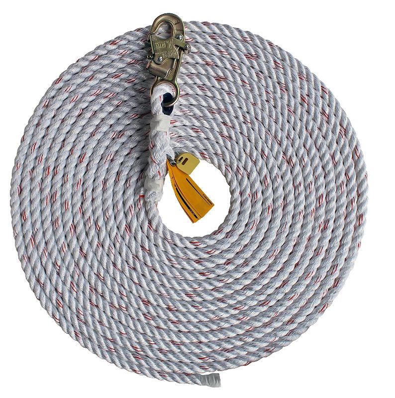 Photo 1 of 3M DBI-SALA 1202879 Dropline Rope, 150' Polyester/Polypropylene Blend 5/8" Diameter Rope with Snap Hook At One End, White