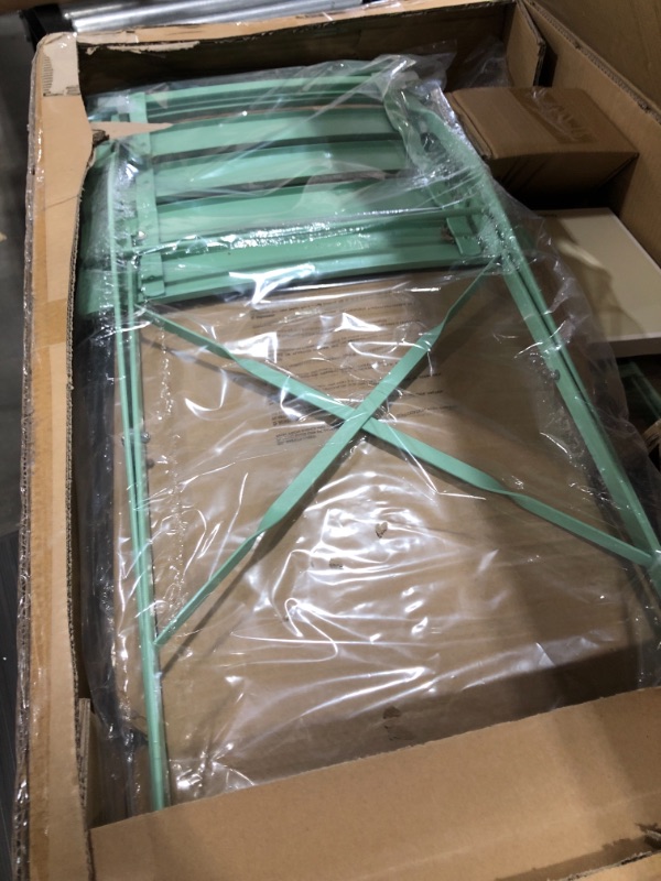 Photo 1 of 3-Piece Outdoor Bistro Set Folding Table and Chairs - Blue box 1/1