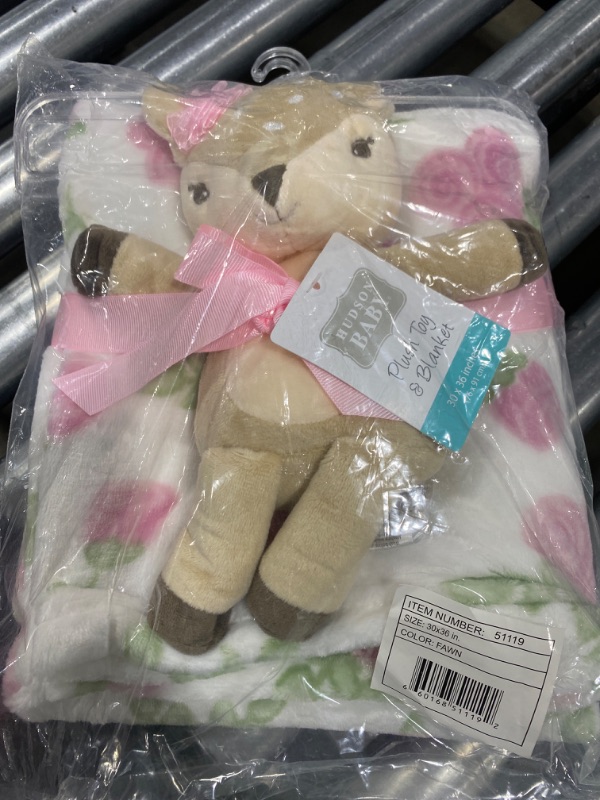 Photo 2 of Hudson Baby Boy and Girl Plush Blanket and Toy - Fawn
