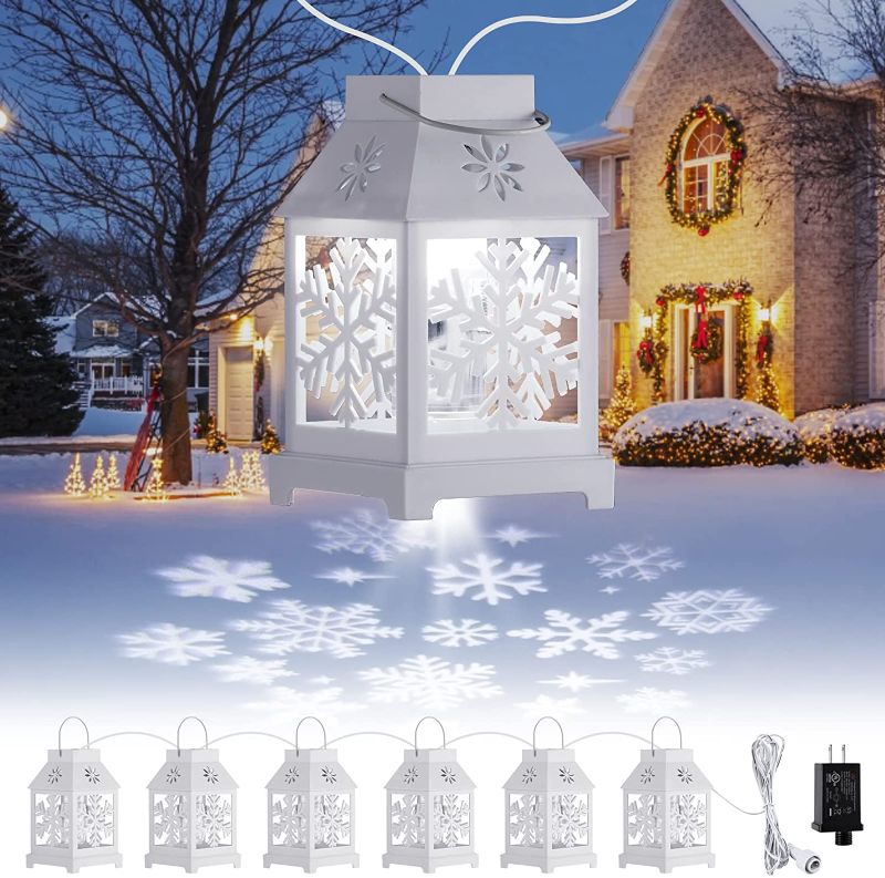 Photo 1 of Christmas Decorations Lantern String Lights - 22.8 Feet Christmas Lights with 6 LED White Snowflake Projector