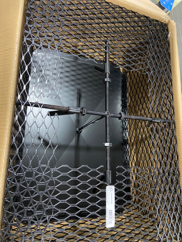 Photo 2 of 15 in. x 23 in. Galvanized Steel Adjustable Flue Guard Chimney Cap Spark Arrestor in Black
