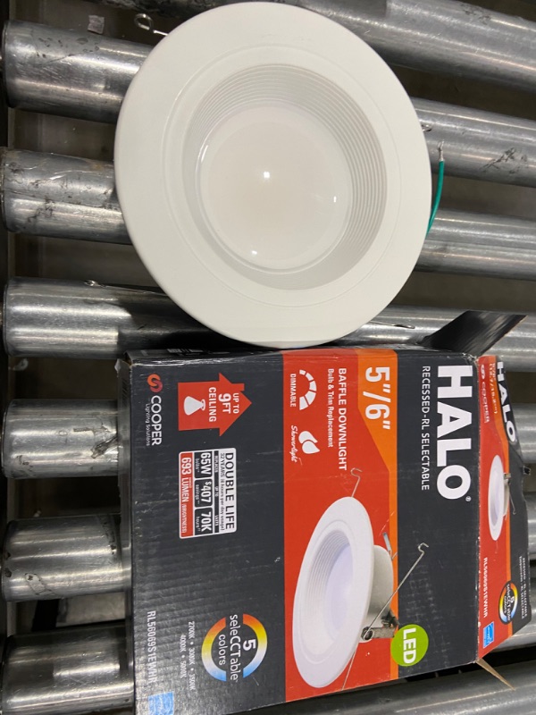 Photo 2 of Halo RL56069S1EWHR RL56 2700K-5000K Integrated LED Recessed Ceiling Light Trim at Selectable CCT, (665 Lumens), 5 in. and 6 in, White
