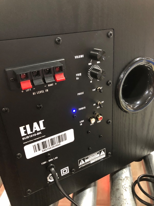 Photo 1 of Elac SUB1010 120 Watt 10" Powered Subwoofer, Black, SUB1010-BK