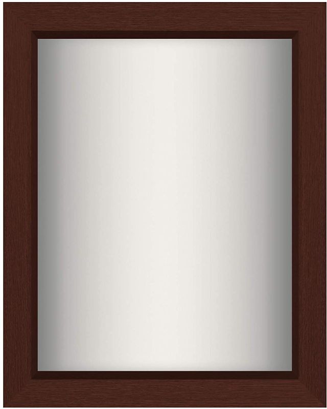 Photo 1 of Americanflat 8x10 Shadow Box Frame in Mahogany with Soft Linen Back - Composite Wood with Shatter Resistant Glass for Wall and Tabletop
