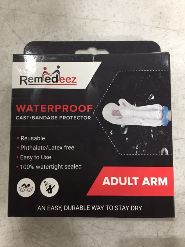 Photo 2 of Remedeez Waterproof Cast Cover – Reusable Adult Arm Cast Protector for Shower – Leakproof Silicone Rubber Seal Keeps Splints, Picc Lines, Stitches and Wounds Dry and Clean While Bathing
