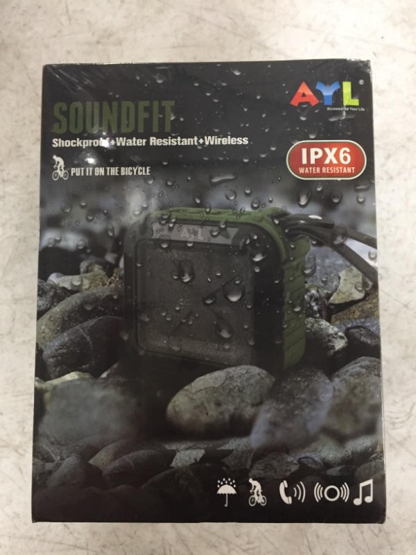 Photo 1 of Portable Outdoor Waterproof Bluetooth Speaker- Wireless 10 Hour Rechargeable Battery Life, Powerful 5W Audio Driver, Pairs Easily to All Bluetooth Devices, Phones, Tablets, Computers, Soundfit (Green)
