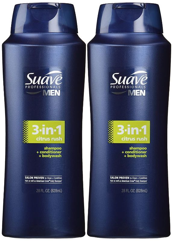 Photo 1 of Suave Men 3 in 1 Shampoo Conditioner and Body Wash Citrus Rush 28 oz(Pack of 2)
